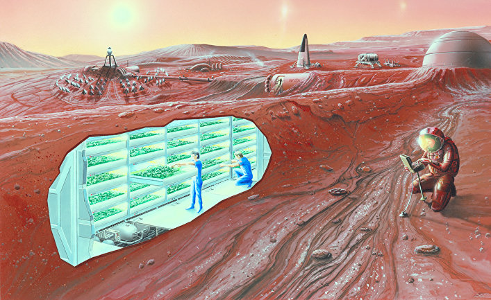 Так может выглядеть колония на Марсе в будущем © Wikipedia, NASA Ames featured images